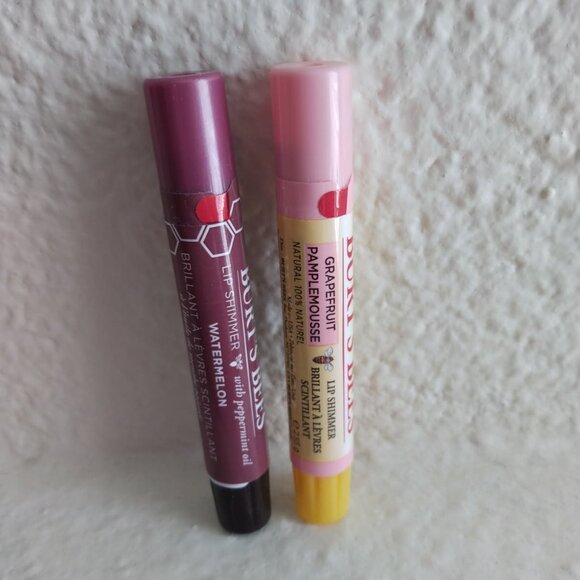 🍉🩷 BN BURT'S BEES LIP SHIMMER LIP COLOR GRAPEFRUIT & WATERMELON - Picture 3 of 4